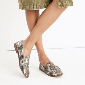 NEW Madewell The Alex Loafer in Snake Embossed Leather